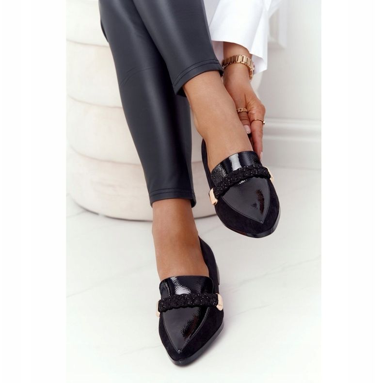 S.Barski Elegáns mokkaszinok S. Barski Premium Suede Black fekete 2