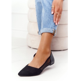 Fekete velúr balerinák Spitzben hálóval 2