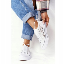 FB2 Női fehér csipke Candice cipők 2