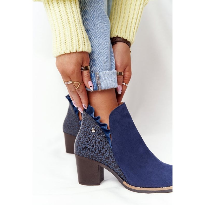 Női bőrcsizma magas sarkú Maciejka Navy blue 04833-17 sötétkék 1 Női bőrcsizma magas sarkú Maciejka Navy blue 04833-17 sötétkék 1