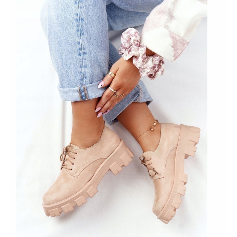 PS1 Női Oxfords Velúrcipő A Nude Imogen Platformon bézs rózsaszín 1