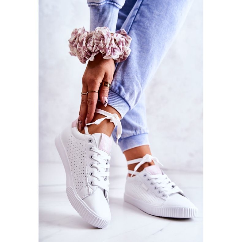 Női cipők Big Star HH274073 Fehér és rózsaszín 2