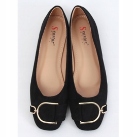 Elegáns fekete női balerinák LK47P Black 1