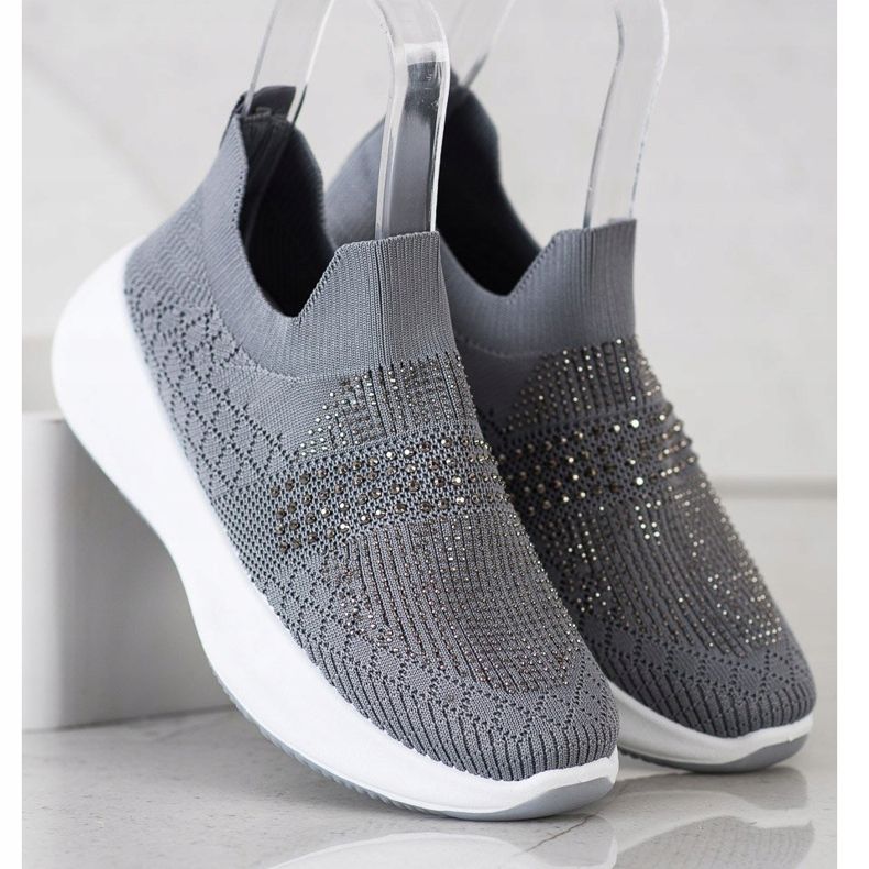 Renda Szürke cipők kristályokkal 2