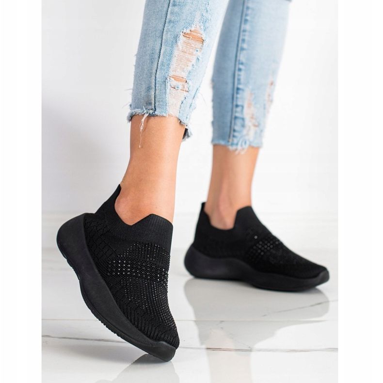 Renda Fekete cipők kristályokkal 1