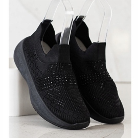 Renda Fekete cipők kristályokkal 2