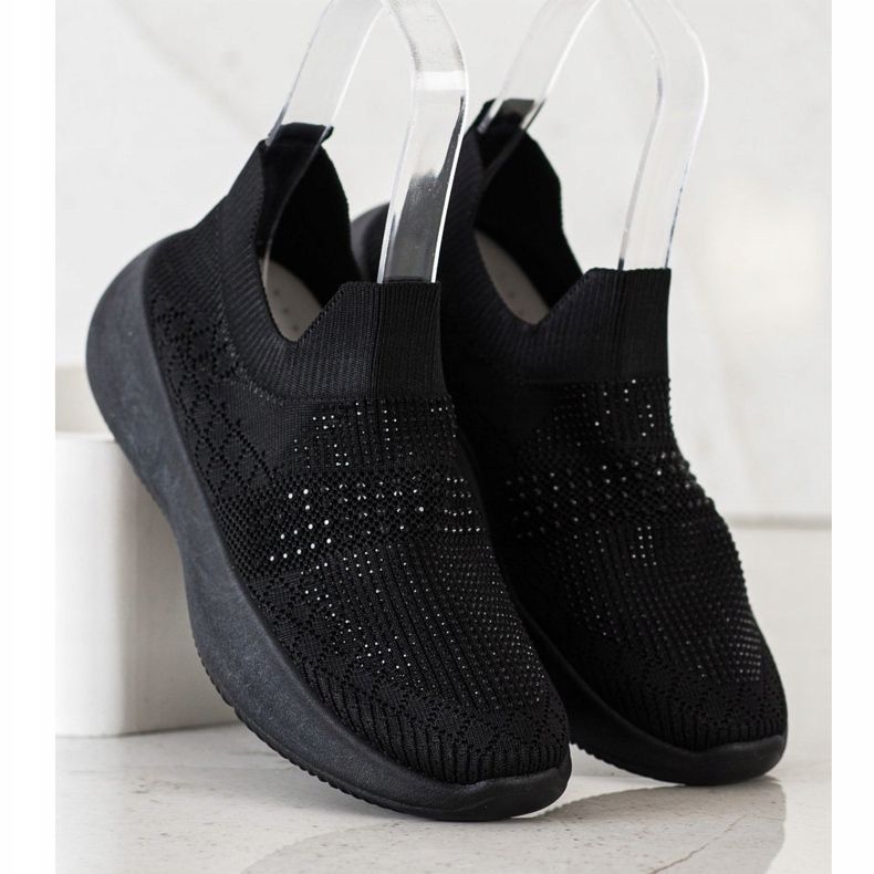 Renda Fekete cipők kristályokkal 2