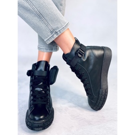 Fekete VL142 Fekete cipők tasakkal 4