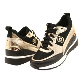 Evento Női Wedge tornacipő 21PB35-4001 Black Gold Roxet fekete aranysárga 3