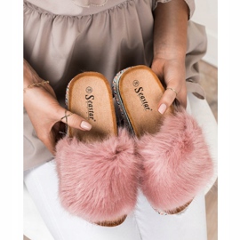 Seastar Divatos papucs egy dekoratív platformon rózsaszín 2