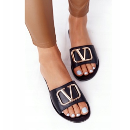 PS1 Női klasszikus fekete papucs Vicky aranysárga 2 PS1 Női klasszikus fekete papucs Vicky aranysárga 2