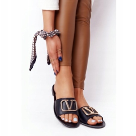 PS1 Női klasszikus fekete papucs Vicky aranysárga 1 PS1 Női klasszikus fekete papucs Vicky aranysárga 1