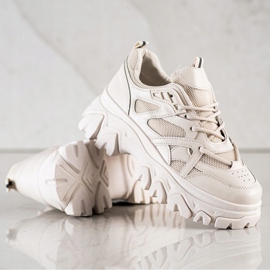 SHELOVET Bézs színű divatcipők barna 1