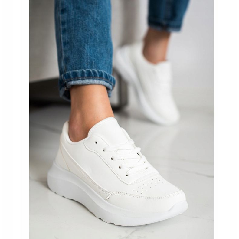 SHELOVET Klasszikus öko bőr cipők fehér 2