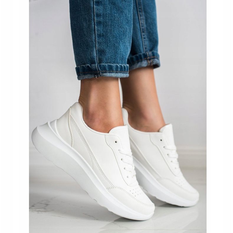 SHELOVET Klasszikus öko bőr cipők fehér 1