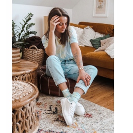 Női cipők Big Star White Snake GG274194 fehér 2