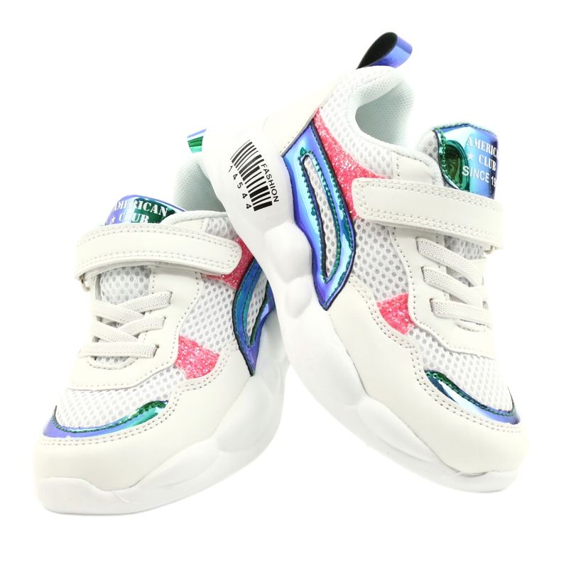 American Club Divatos halografikus sportcipő ES23/21 fehér 4