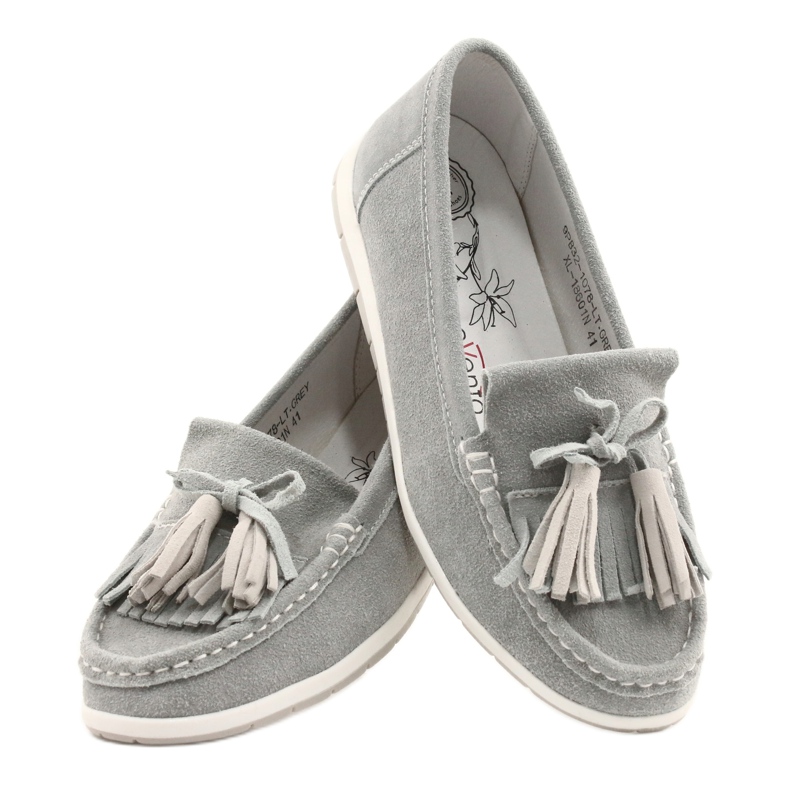 Evento Női cipők, Velúrbőr karimákkal, Szürke Batist 3