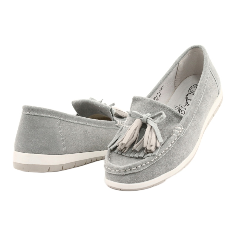 Evento Női cipők, Velúrbőr karimákkal, Szürke Batist 2