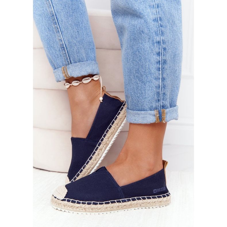 Espadrilles fonott talpon Big Star HH274500 Navy Blue kék 2