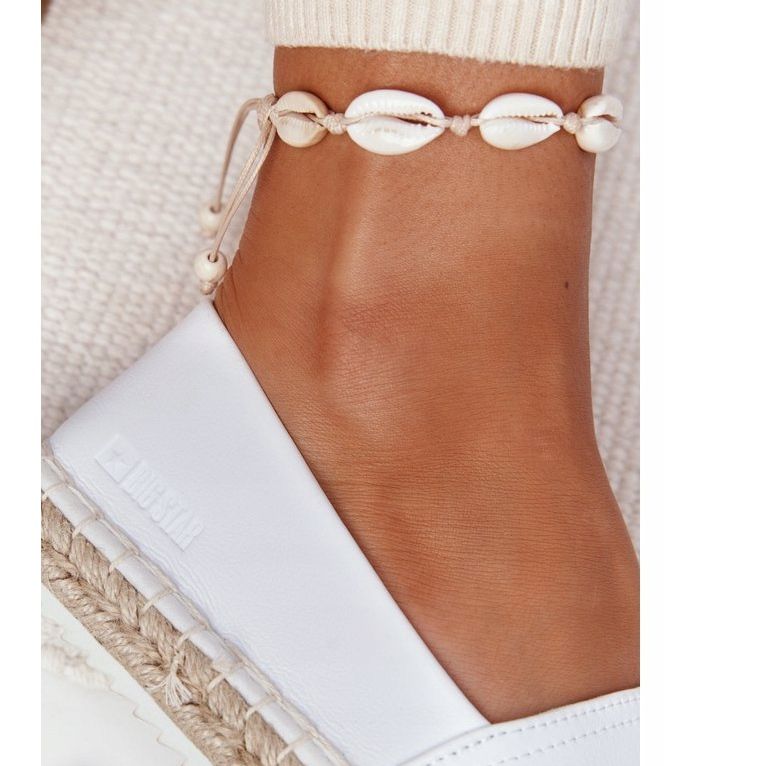 Bőr espadrillák fonott talpán Big Star HH274506 Fehér 1