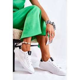 Női bőr cipők Big Star HH274071 fehér és fekete 2