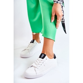 Női bőr cipők Big Star HH274071 fehér és fekete 1