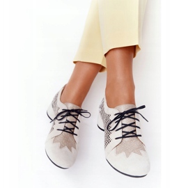 Fonott magassarkú cipő Maciejka 04890-04 Bézs 2