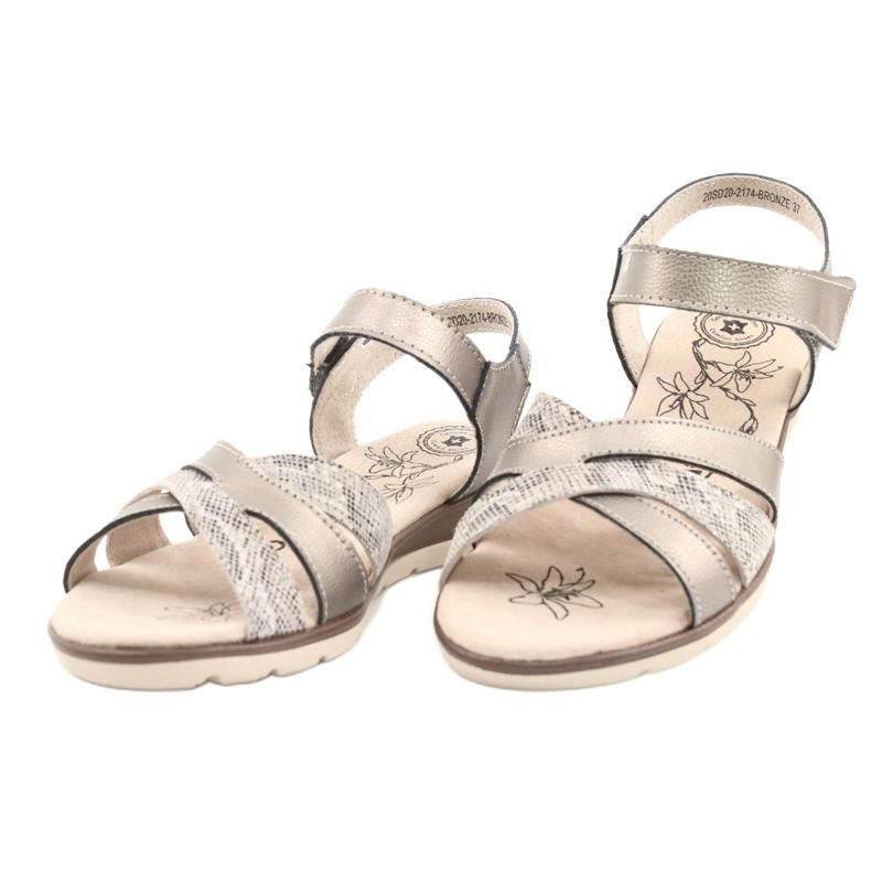 Evento Kényelmes bőr szandál 20SD20-2174 bronz bézs barna sokszínű 1