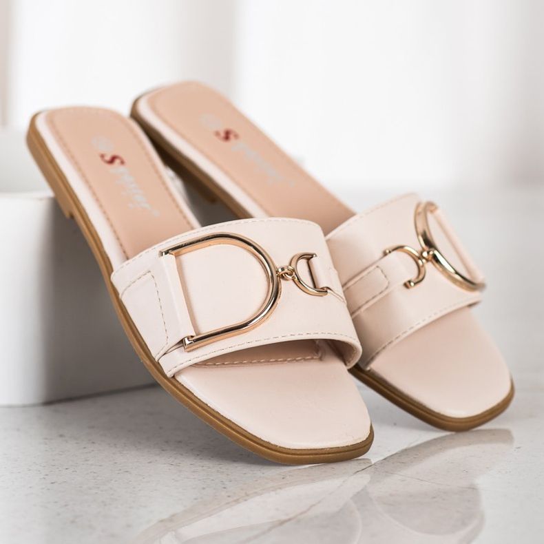 Seastar Elegáns papucs díszítéssel bézs 1