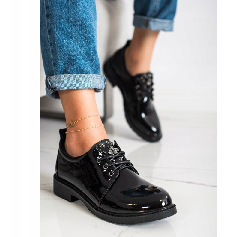 S. BARSKI Fekete lakkozott cipő 1