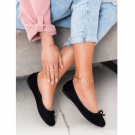 Clowse Klasszikus velúr balerina fekete 1