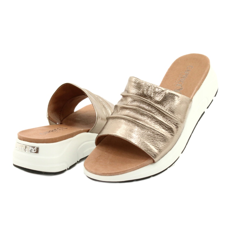 Caprice Kényelmes női papucs Taupe Metallic 9-27203-26 341 barna aranysárga 3