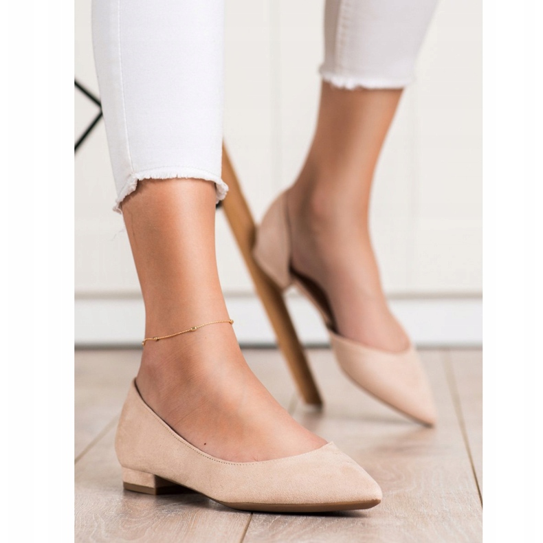 Lovery Velúr balerinák kivágással bézs 1