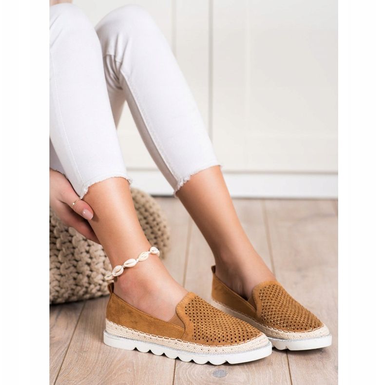 SHELOVET Áttört sliponok kristályokkal barna 1