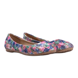 Fényes kék balerinák virágokkal Luz 1