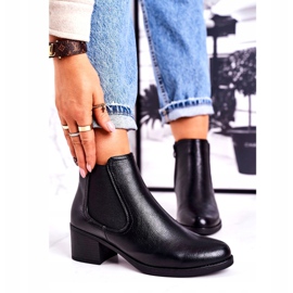 J. Star Női meleg csizma Jodhpur csizma sarkán Fekete Forevermore 1