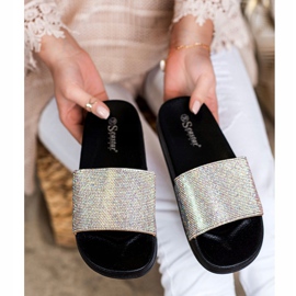 Seastar Papucs kristályokkal fekete ezüst 1