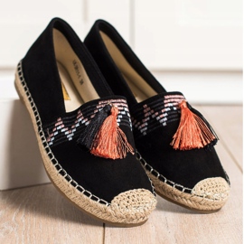 Best Shoes Divatos espadrillák díszekkel fekete 2