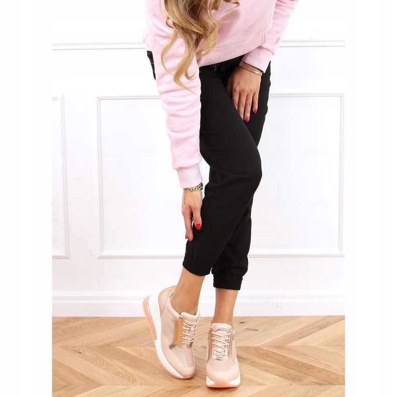 Rózsaszín RQ288 Rózsaszín sportcipő rejtett ék sarkán 1