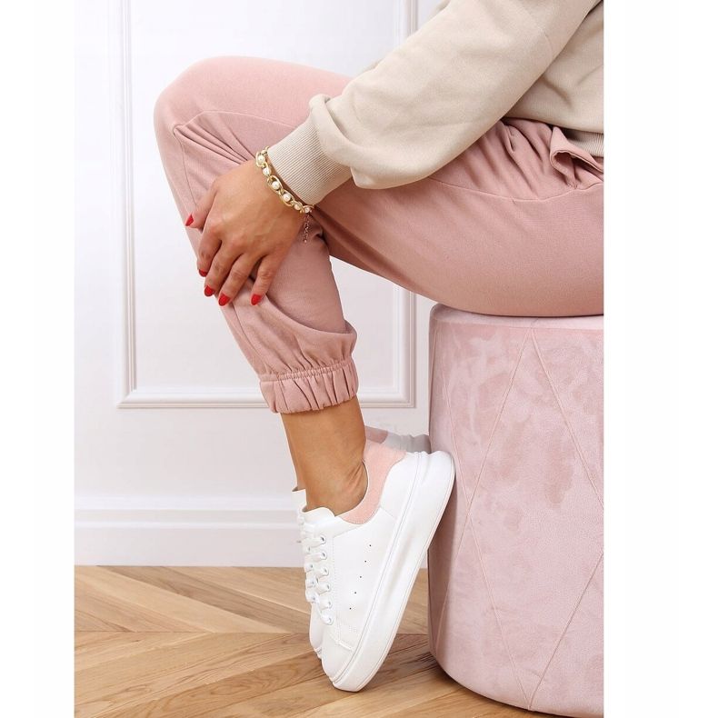 Női fehér és rózsaszín cipők A88-63 Pink 2