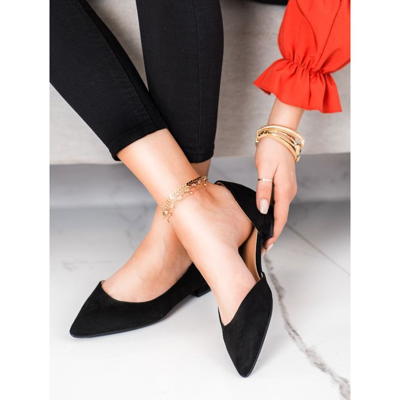 Lovery Velúr balerinák kivágással fekete 1