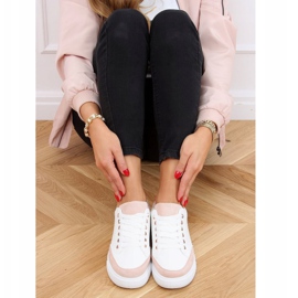 Fehér női cipők 6110 Pink 1
