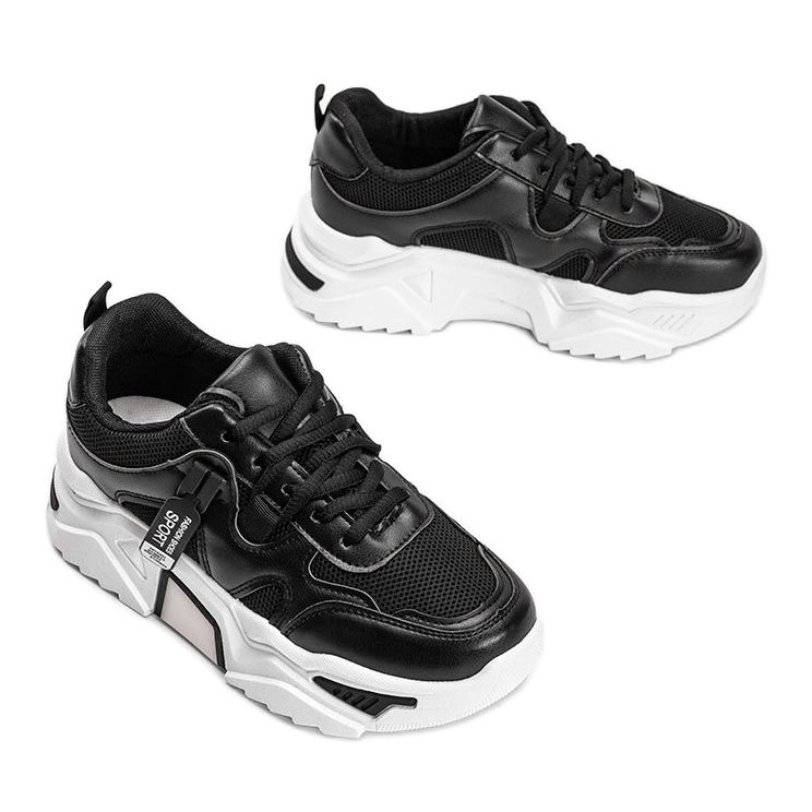 Fekete cipők vastag Cristina talppal 2