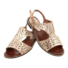 M.Daszyński Áttört arany szandál MR1583-34 aranysárga 3