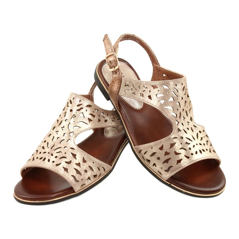 M.Daszyński Áttört arany szandál MR1583-34 aranysárga 3