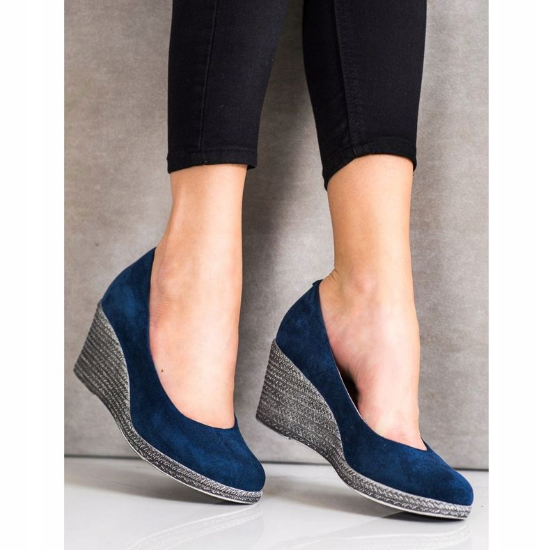 VINCEZA velúr szivattyúk kék 2