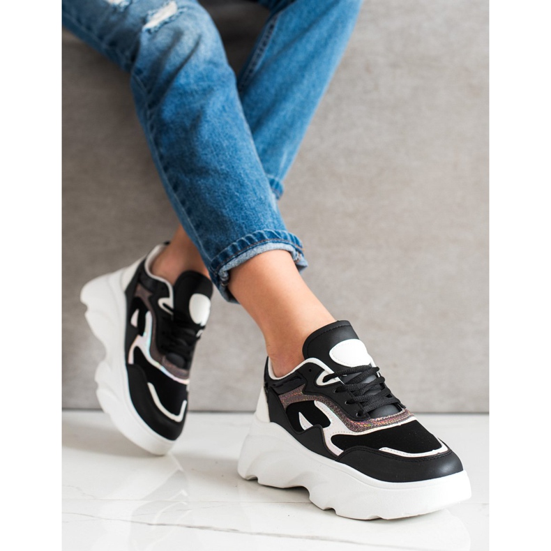 SHELOVET Divatos cipők fehér fekete 2