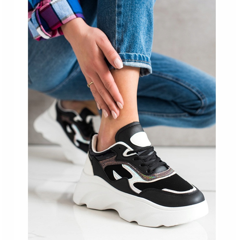 SHELOVET Divatos cipők fehér fekete 1