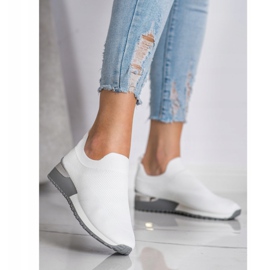 SHELOVET Textil áttört cipők fehér 1